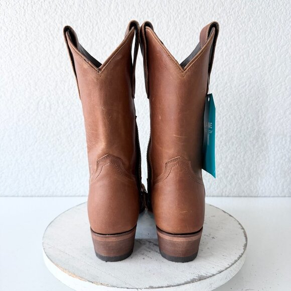 Lane PLAIN JANE Midi Boots Womens Cowboy 8 Western Terracotta Leather Short Boot - Picture 3 of 11
